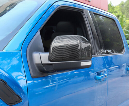 Carbon fiber Rearview Mirror Side Cap Cover Trim Fits Ford F150 F-150 2015-2020