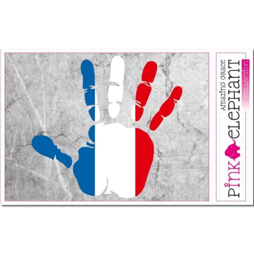 France-MAIN palm doigt print AUTOCOLLANT FLAG sticker motif France drapeau