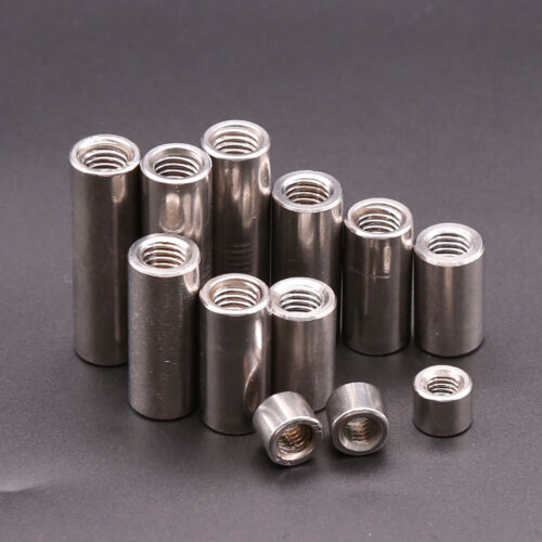 M3 M4 M5 Long Round Coupling Nut Bar Stud Connector Rod 304 Stainless Steel 