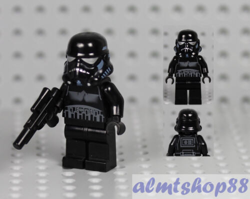 LEGO Star Wars Shadow Trooper Minifigure w// Blaster Gun 7664 7667 Weapon Black