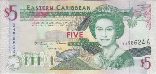Details about   Eastern Caribbean Banknote P31a 5 Dollars Antigua UNC 