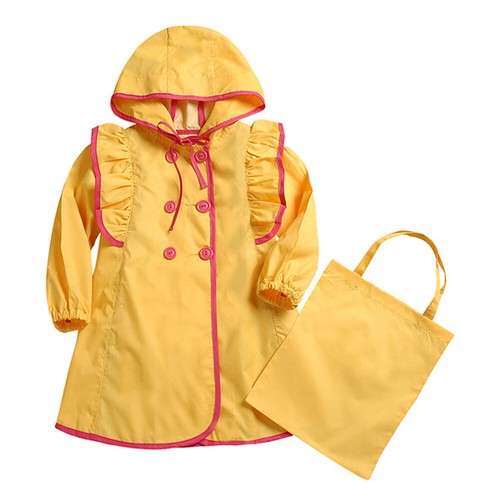 Children Kids Girls Boys Waterproof Windbreaker Raincoat Hooded Jacket Rain Coat