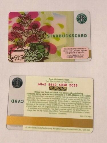 Starbucks Card 2007 Morning Inspiration Flowers Mothers Day NEW Rare MINT