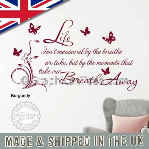 Moments Take Our Breath Away Inspirational Family Wall Sticker Quote Home Decor 