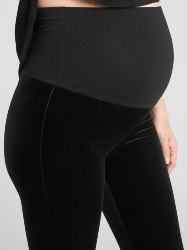Black NWT Gap Maternity Full-Panel Leggings In Velvet Size M