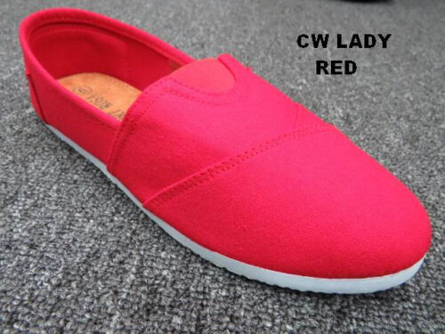 Women Classic Casual Comfy Canvas Flat Slip-on Shoes Boat Round Toe Ballet CW15W 