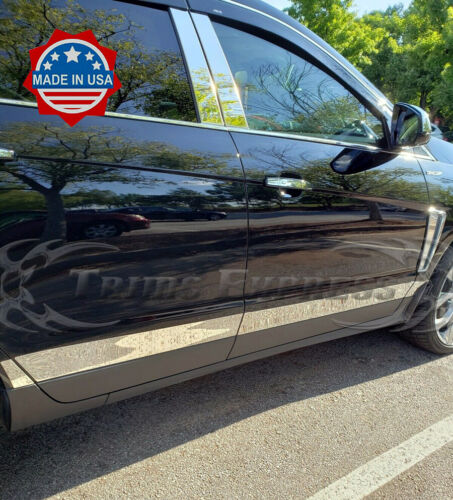 2010-2016 Cadillac SRX 8Pc Body Side Molding Rocker Panel Trim Stainless 3/" Flat