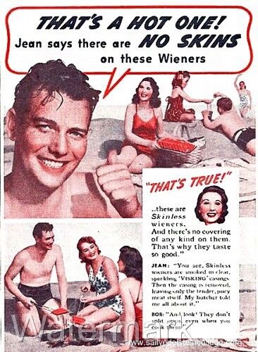 No Skins On These Wieners Funny Vintage Ad Gag Gift Fridge Magnet Free Shipping