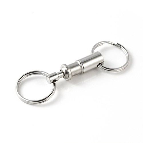 2X Detachable Heavy Duty Dual Key Ring Safety Key Chain Pull Apart Snap .*