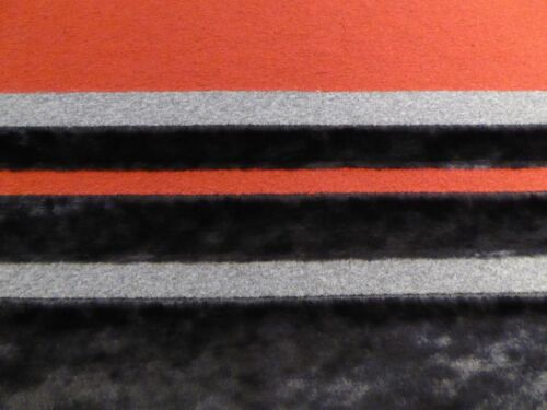 Red FAUX FUR WITH WOOL PATTERNED COATING FROM ITALY Black Gray Stripes 