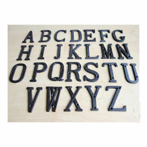 House Door Alphabet Letters /& Numbers Cast Wrought Iron Black Antique