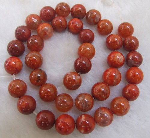 Orange Ice Fire Agate Round Loose Beads 4mm 6mm 8mm 10mm 15/"