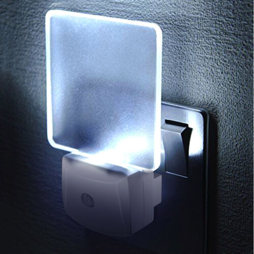 LED Wall Sensor Plug In Energy Saving Safety Bedroom Night Lamp Light Lighting 
