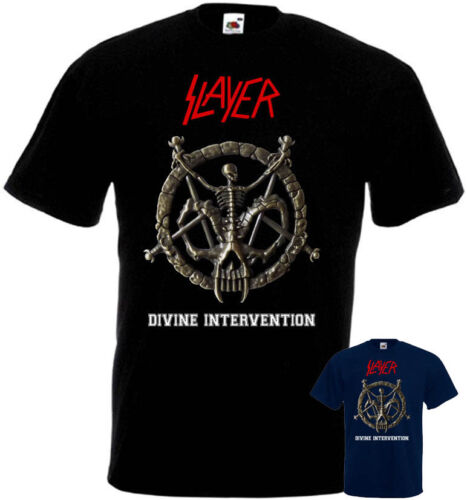 Slayer Divine intervention T Shirt Noir Bleu Marine Métal Lourd Toutes Tailles S-5XL