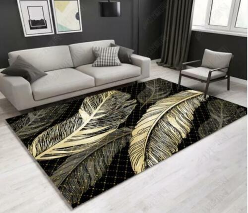 3D Golden Feather Netting Non-Slip Rug Door Shower Play Mat Hearth Floor Carpet
