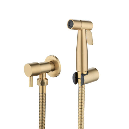 Brushed Gold Bidet Bathroom Hand Shower Bidet Toilet Sprayer Hygienic Bidet Set