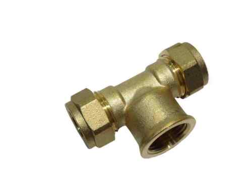 15MM X 15MM X 1/2" INCH BSP COMPRESSION TEE FEMALE CONNECTION  ON BRANCH 