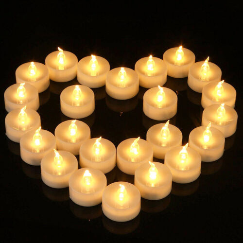 ❤️ 24x Led Tea Lights Candles LED FLAMELESS Battery Operated Wedding XMAS UK