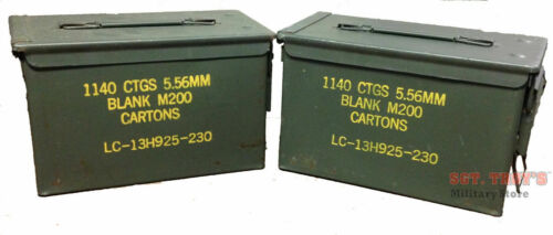 2 PACK .50 CALIBER 5.56mm AMMO CAN M2A1 50CAL METAL AMMO CAN BOX VGC Grade 2