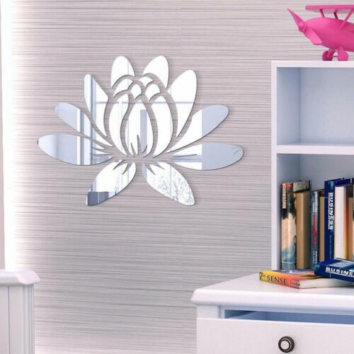Moderne 3D-Blumenspiegel Wandaufkleber Kunst DIY Aufkleber abnehmbare R6T0 