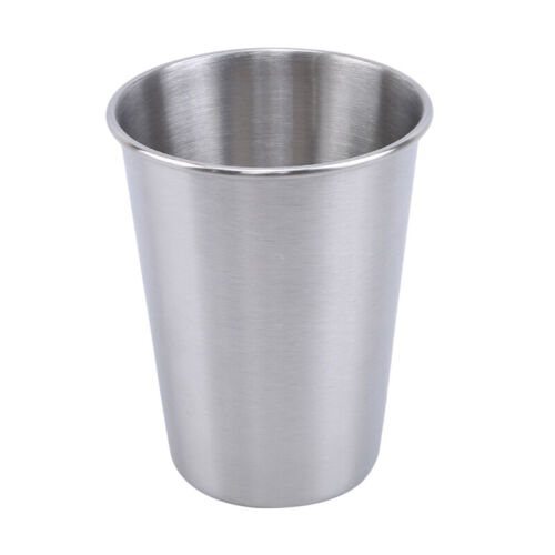 Stainless Steel Drinking Glass Metal Tumbler Water Beer Cold Drink Mug G 