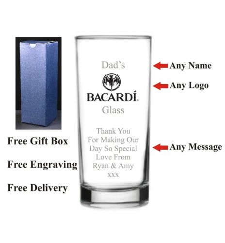 Groom Personalised Highball Bacardi Glass Wedding Gift Mother of the Bride 