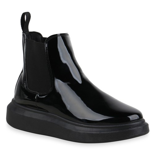 Damen Stiefeletten Chelsea Boots Keilabsatz 835560 Schuhe