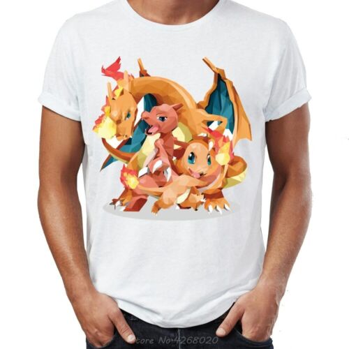 T-shirt homme Pokemon Type feu starter et Evolution NEUF 