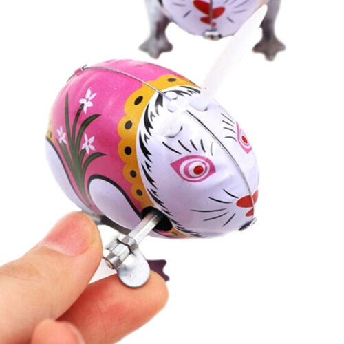 1Pc cute tin wind up clockwork toys jumping rabbit classic toy BS