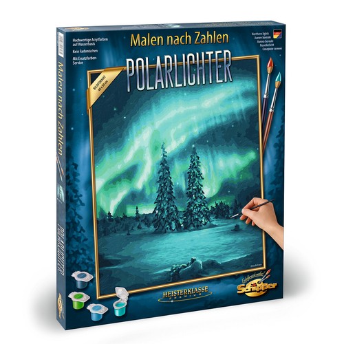 Polarlichter Schipper Malen nach Zahlen Meisterklasse Premium 40x50cm DIY