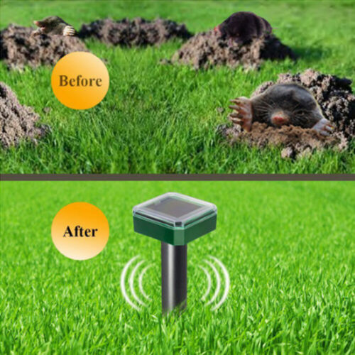 1x Solar Powered Sonic Ultrasonic Mouse Mole Rodent Mosquito Repellent Yard Tool 