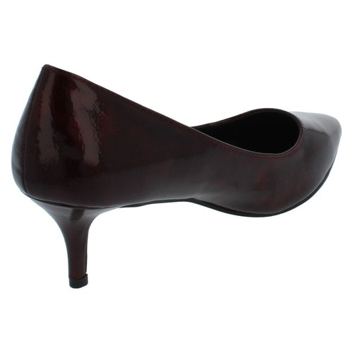*SALE* Spot On F9952 Ladies Burgundy Patent Court Shoes