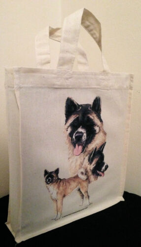 Akita Natural Cotton Small Fun Party Bag Tote with Gusset Useful Gift