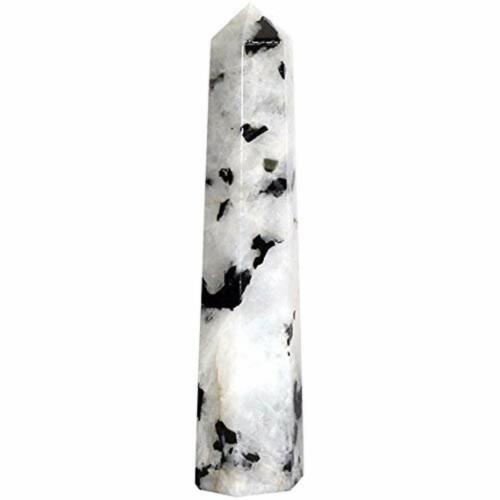 Rainbow Moonstone Wand Reiki Obelisk Tower Healing Crystal Massage Therapy Prism