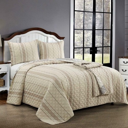 Donna Sharp Somerset Quilted Patch Lodge Country Reversing Queen 3 Pc Quilt set