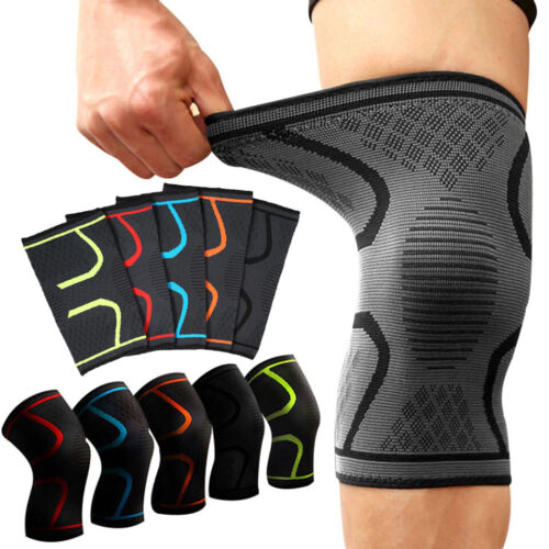 2 Knee Sleeve Compression Support Brace Running Gym Sport Arthritis Relief Strap 