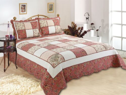Coverlet Quilt 100% Cotton No Polyester King Single 195x235 Heritage Red 2 PCE 