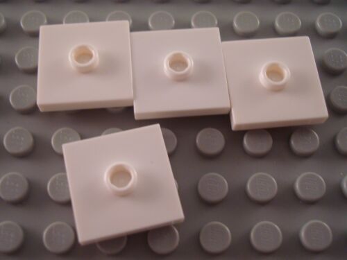 New LEGO Lot of 4 White 2x2 Tile Pieces with Center Stud 