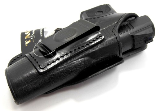 TAGUA BLACK LEATHER 4 in 1 OWB IWB SOB THUMB BREAK HOLSTER RUGER SR9C SR40C