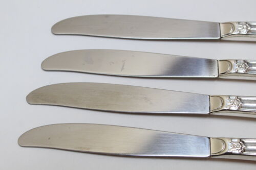 Details about  / 4 Rogers /& Bro 1952 Daybreak Elegant Lady Silverplate Flatware Dinner Knives