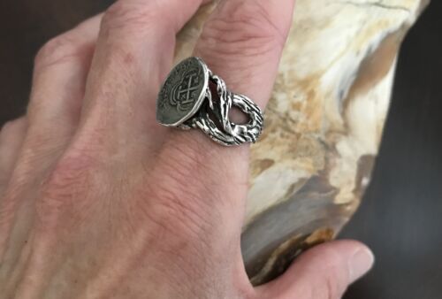 ATOCHA Coin Ring  925 Sterling Silver Sunken Wood Vine Treasure Shipwreck RIng