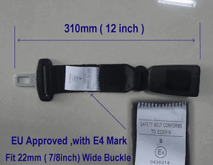 New 310mm Seat Belt Extension Extender For 22mm Buckle EU APPROVED with E4 MARK
