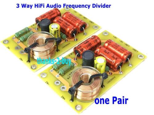 2x Multi Speaker 3 Way HiFi Audio Frequency Divider Crossover Filters Power 250W