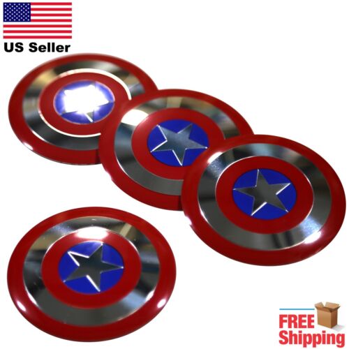 Captain America Shield Wheel Center Cap Sticker Decals 2.25/" Dome PACK OF 4