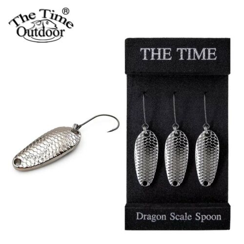 THETIME 2019 lures 3 psc//box metal trout lures with snap hooks 3.5g 28mm SILVER