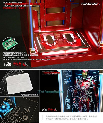 1//6 Scale Iron Man Acrylc Hall Of Armor Hangar Transparent Display Box ToyBox