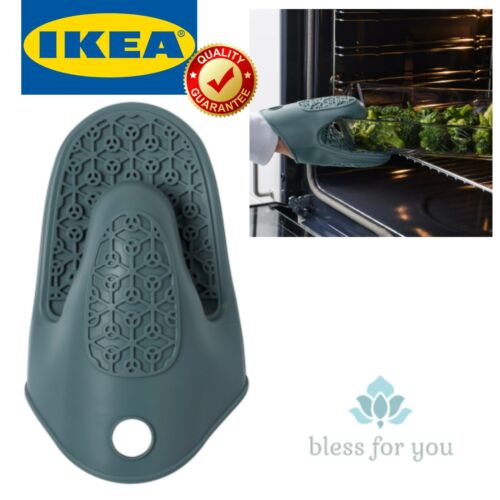IKEA SANDVIVA Oven Mitt Silicone Blue Dishwasher-safe 