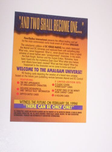 1996 DARK CLAW MARVEL VS DC AMALGAM PREVIEW PROMO CARD WOLVERINE BATMAN!! 