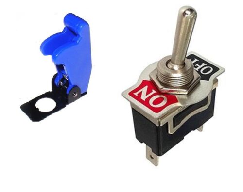 1 PC SPST ON/OFF 2P TOGGLE SWITCH 20AMP@125V BLUE FLIP COVER # 66-1901/5011 