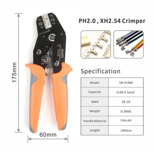 IWISS SN-01BM Crimping Tools for AWG 28-20 XH2.0 XH2.54 XH3.96 Dupont D-sub Pins